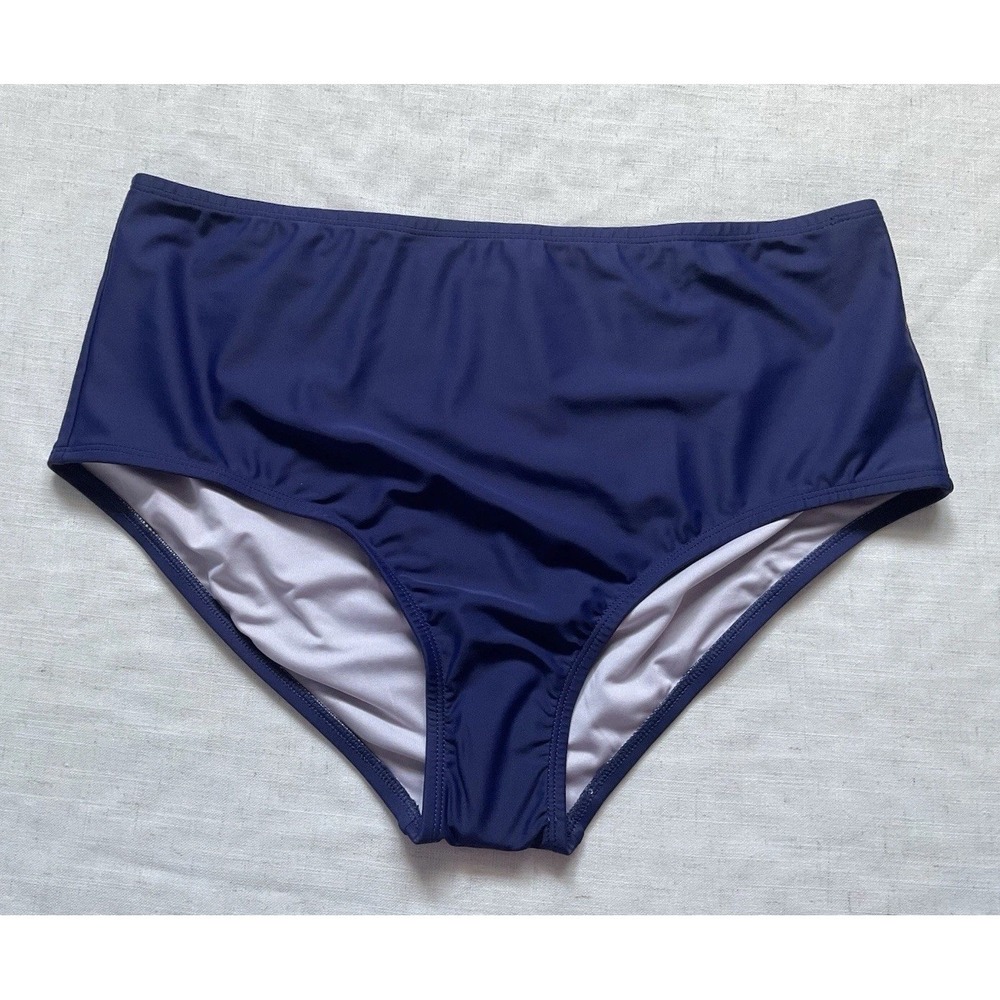 Cusphe‎ Women's Navy Blue High Waist Swim Bottoms Size XL